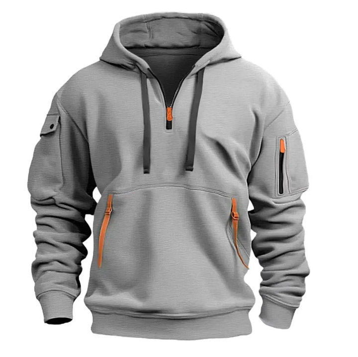 Abi | Men's Quarter Zip Pullover Sweatshirt with Hood