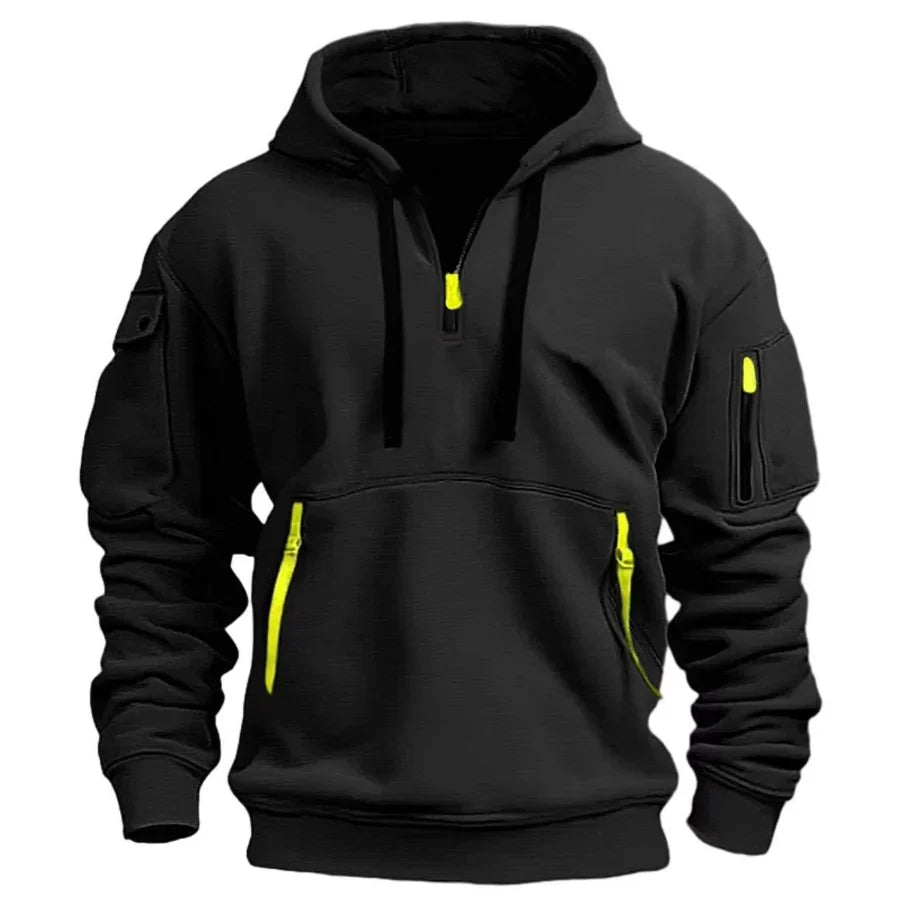 Abi | Men's Quarter Zip Pullover Sweatshirt with Hood