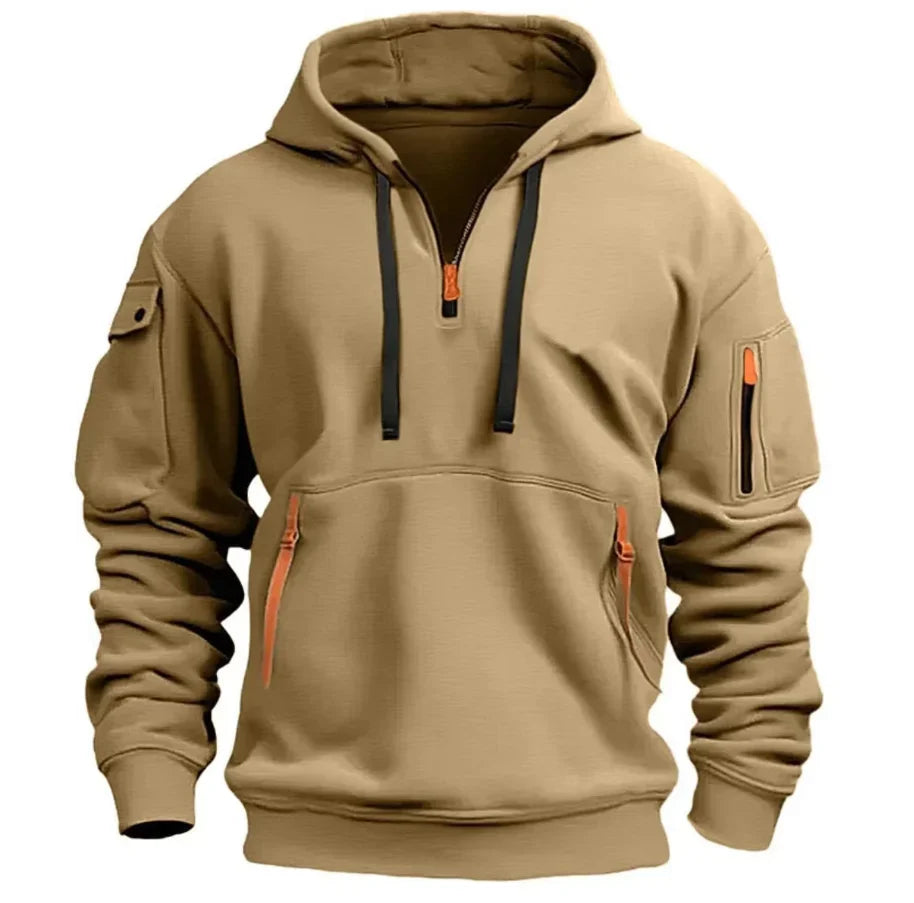 Abi | Men's Quarter Zip Pullover Sweatshirt with Hood