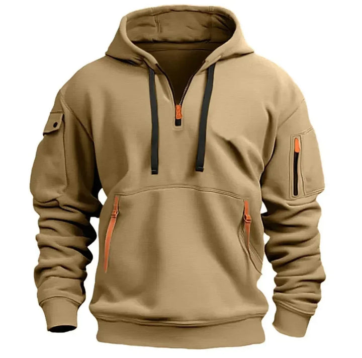 Abi | Men's Quarter Zip Pullover Sweatshirt with Hood