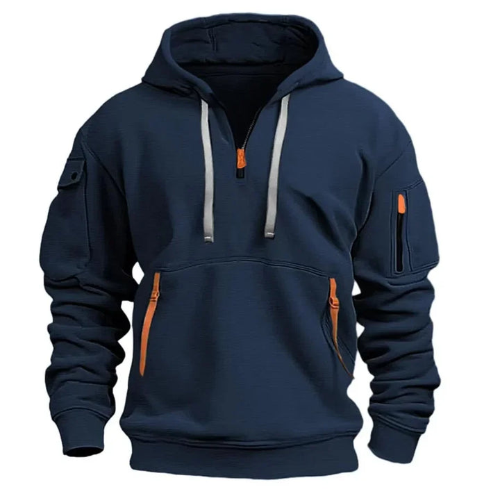 Abi | Men's Quarter Zip Pullover Sweatshirt with Hood