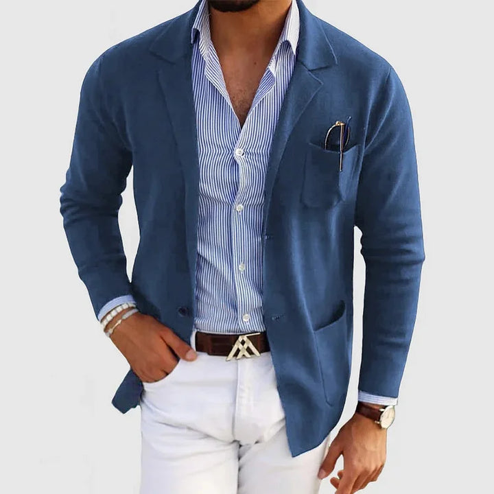 Adam | Men's Knitted Patch Pocket Blazer Cardigan