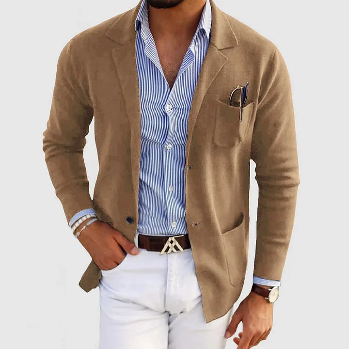 Adam | Men's Knitted Patch Pocket Blazer Cardigan