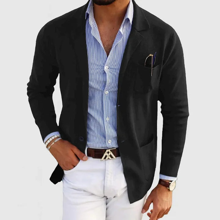 Adam | Men's Knitted Patch Pocket Blazer Cardigan