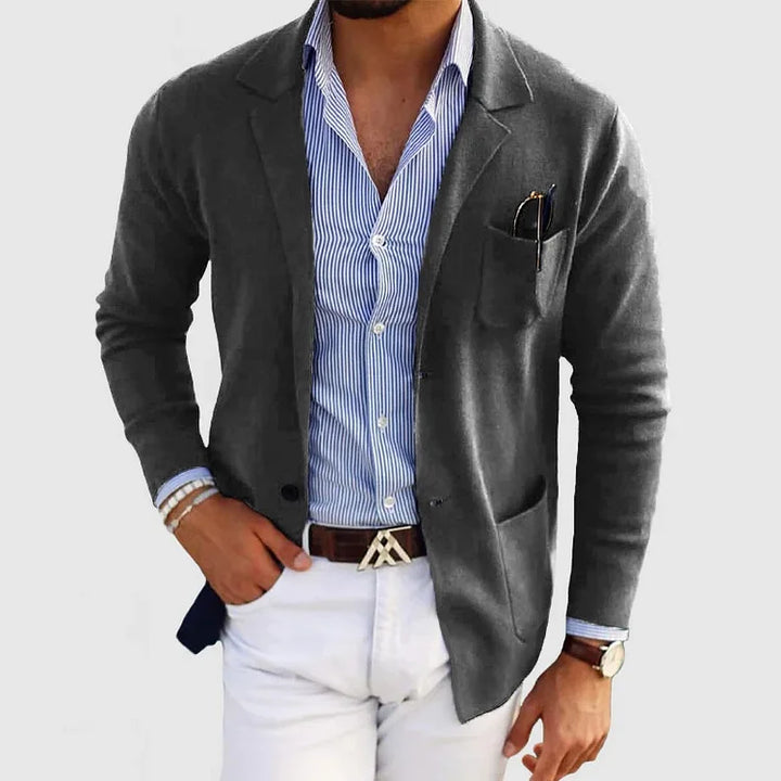 Adam | Men's Knitted Patch Pocket Blazer Cardigan