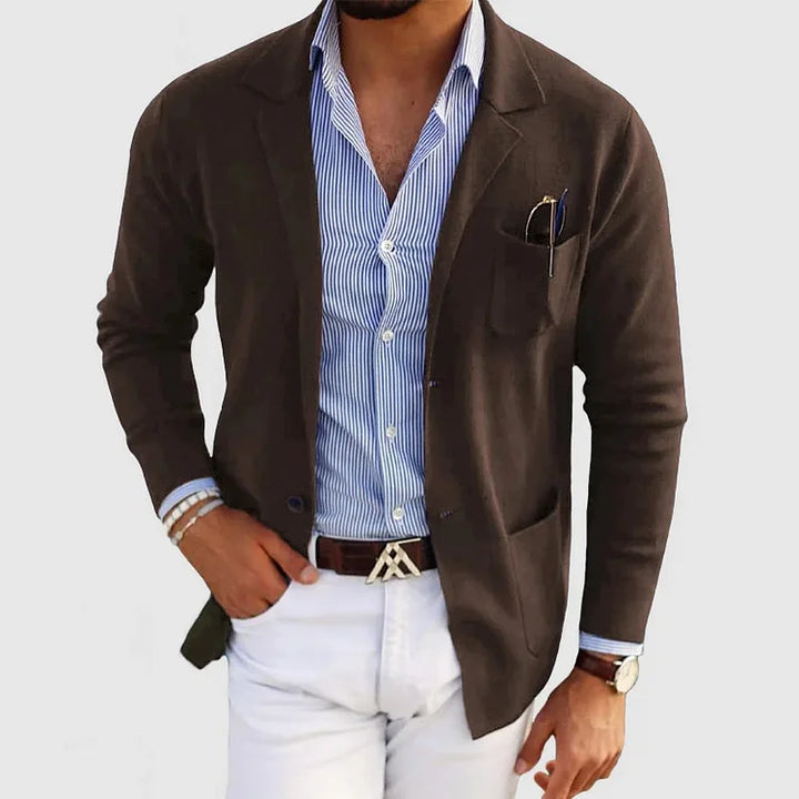 Adam | Men's Knitted Patch Pocket Blazer Cardigan