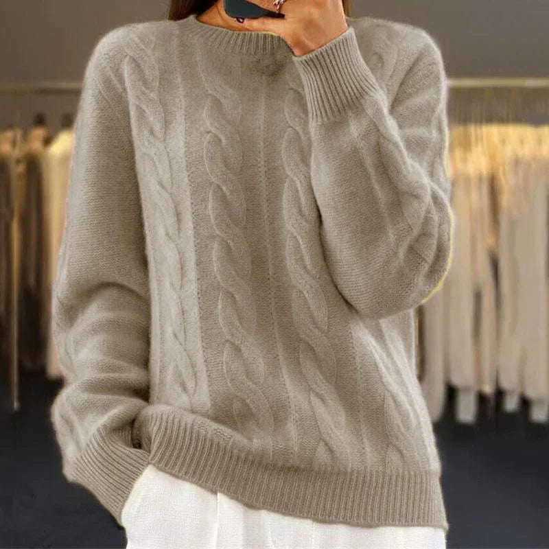 Alice | Women's Cable Knit Round Neck Jumper