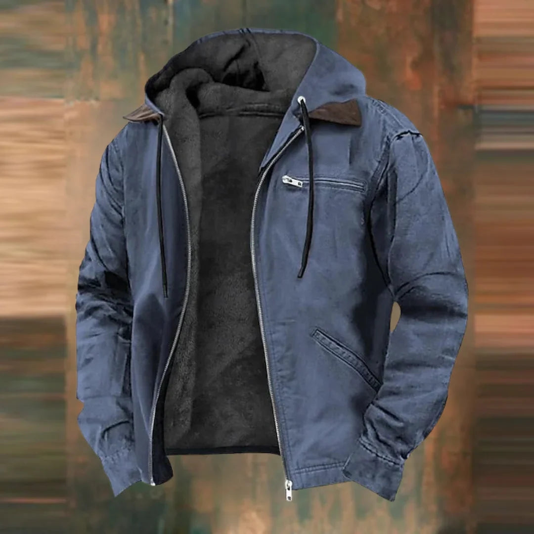 Archie | Men's Fleece Lined Hooded Canvas Chore Jacket