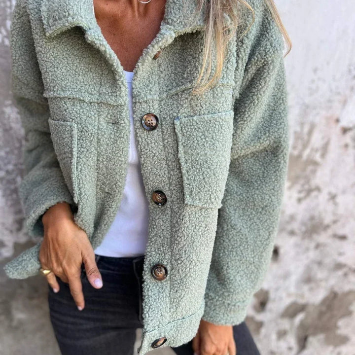 Ava | Women's Oversized Button Front Teddy Jacket