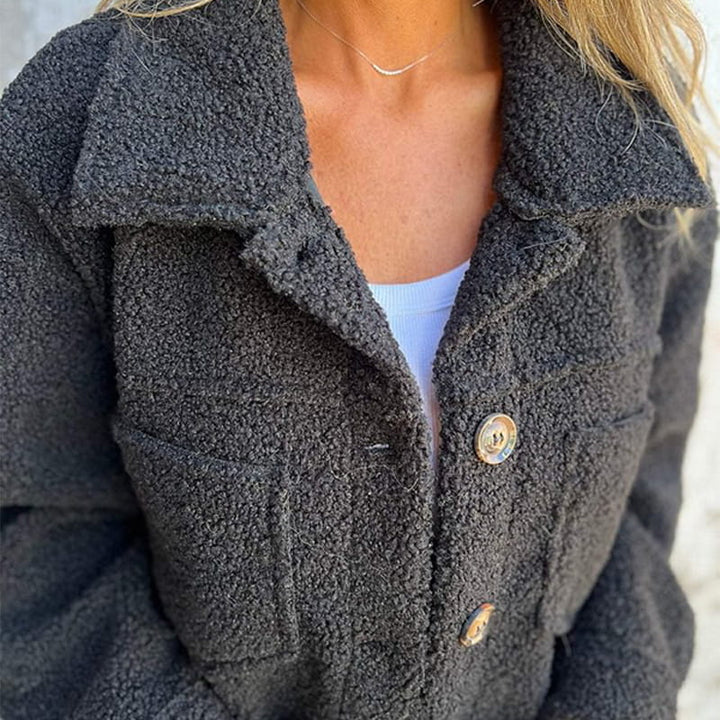 Ava | Women's Oversized Button Front Teddy Jacket