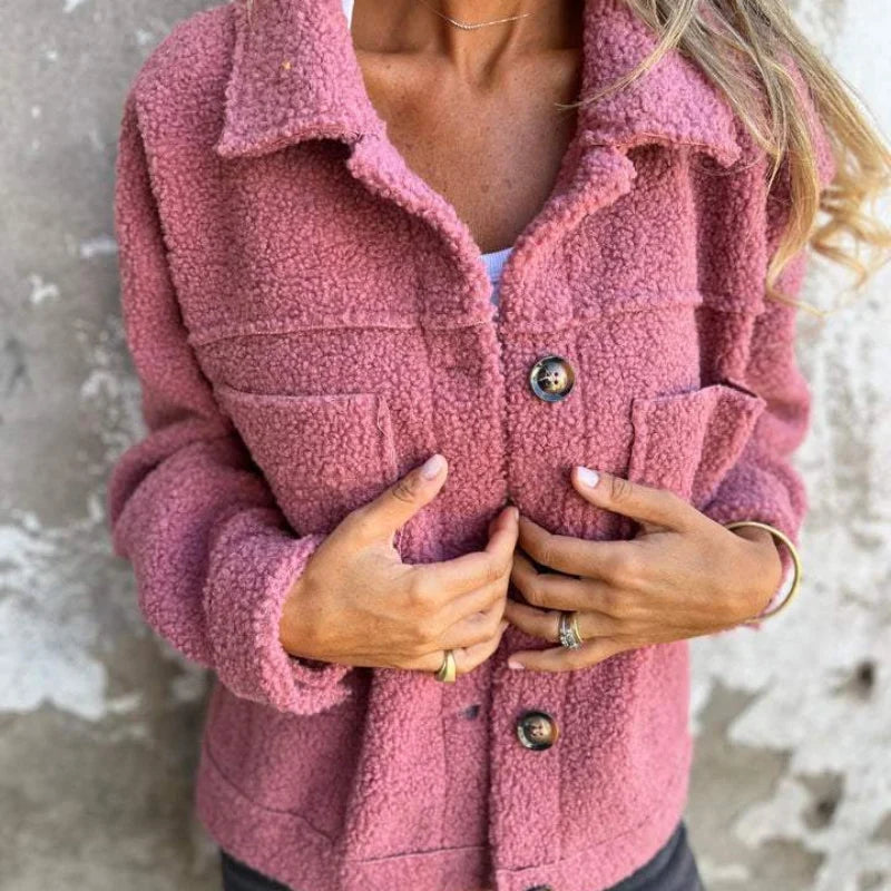 Ava | Women's Oversized Button Front Teddy Jacket