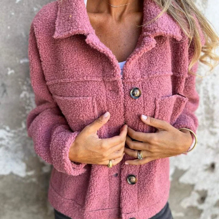 Ava | Women's Oversized Button Front Teddy Jacket