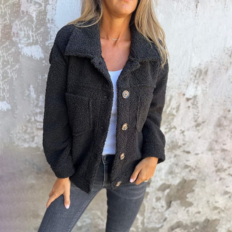 Ava | Women's Oversized Button Front Teddy Jacket
