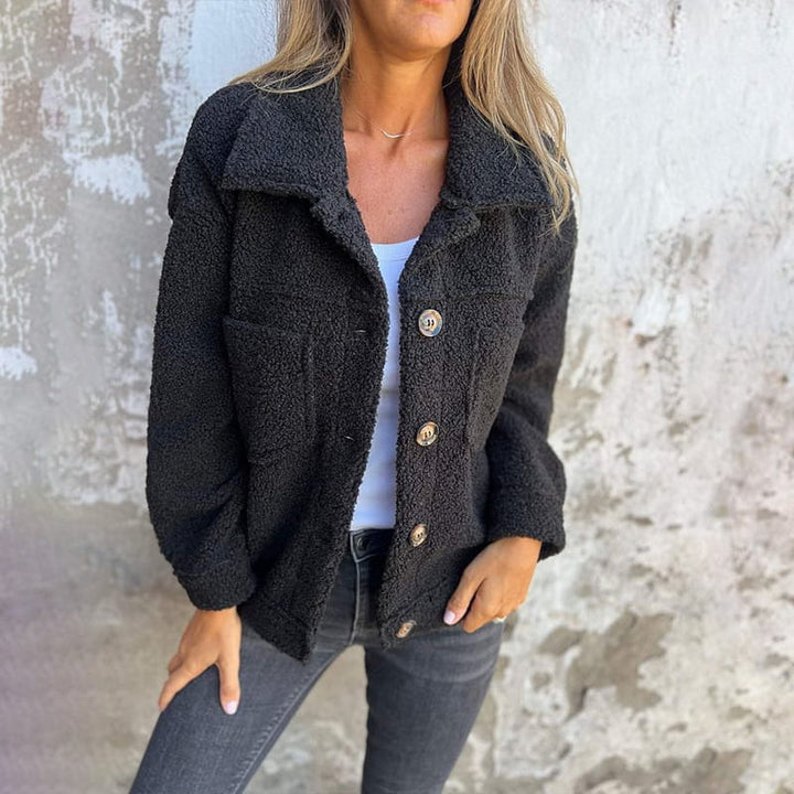 Ava | Women's Oversized Button Front Teddy Jacket