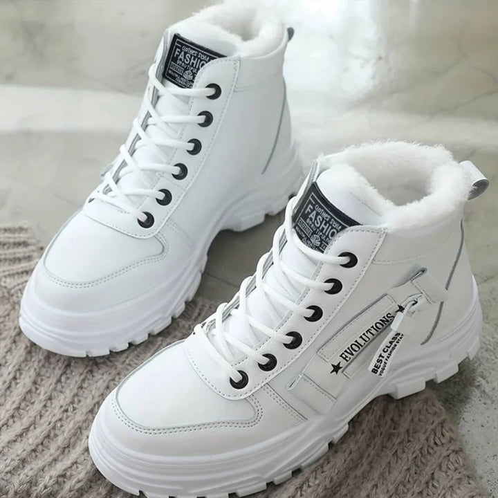 Carys | Women's Faux Fur Lined Lace Up Trainer Boots