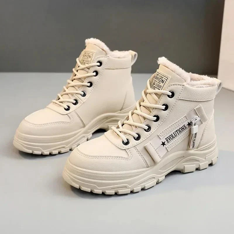 Carys | Women's Faux Fur Lined Lace Up Trainer Boots