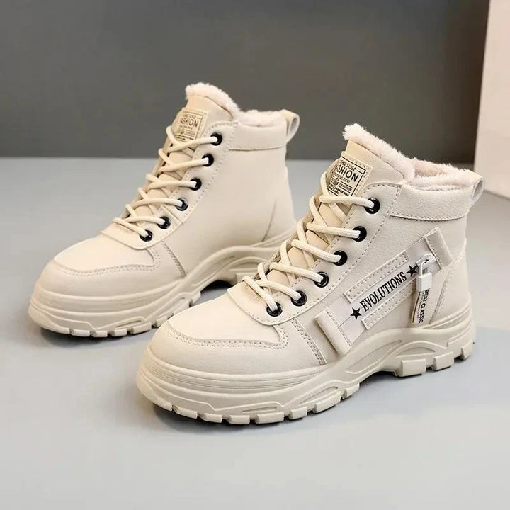Carys | Women's Faux Fur Lined Lace Up Trainer Boots
