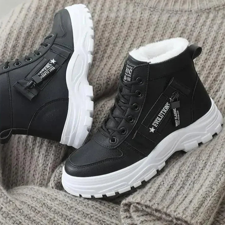 Carys | Women's Faux Fur Lined Lace Up Trainer Boots