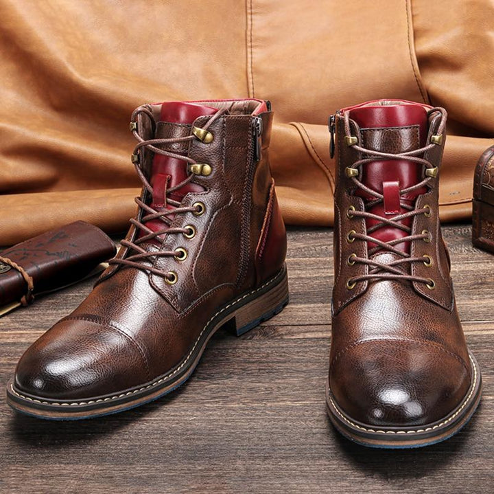 Charlie | Men's Cap Toe Side Zip Ankle Boots