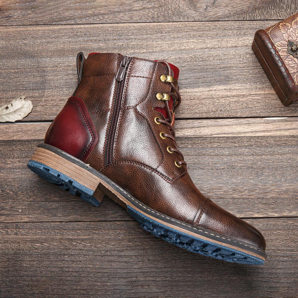 Charlie | Men's Cap Toe Side Zip Ankle Boots