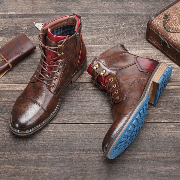Charlie | Men's Cap Toe Side Zip Ankle Boots