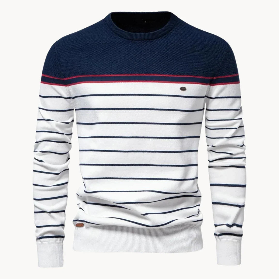 Charlie | Men's Striped Contrast Yoke Knit Jumper