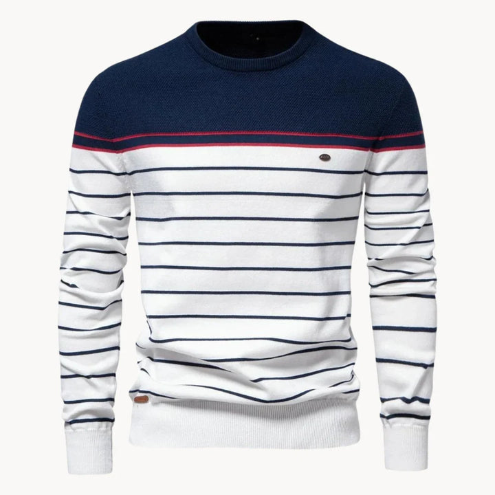 Charlie | Men's Striped Contrast Yoke Knit Jumper