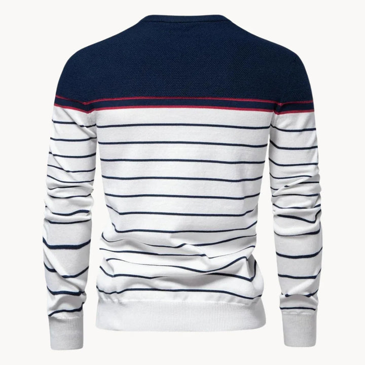 Charlie | Men's Striped Contrast Yoke Knit Jumper