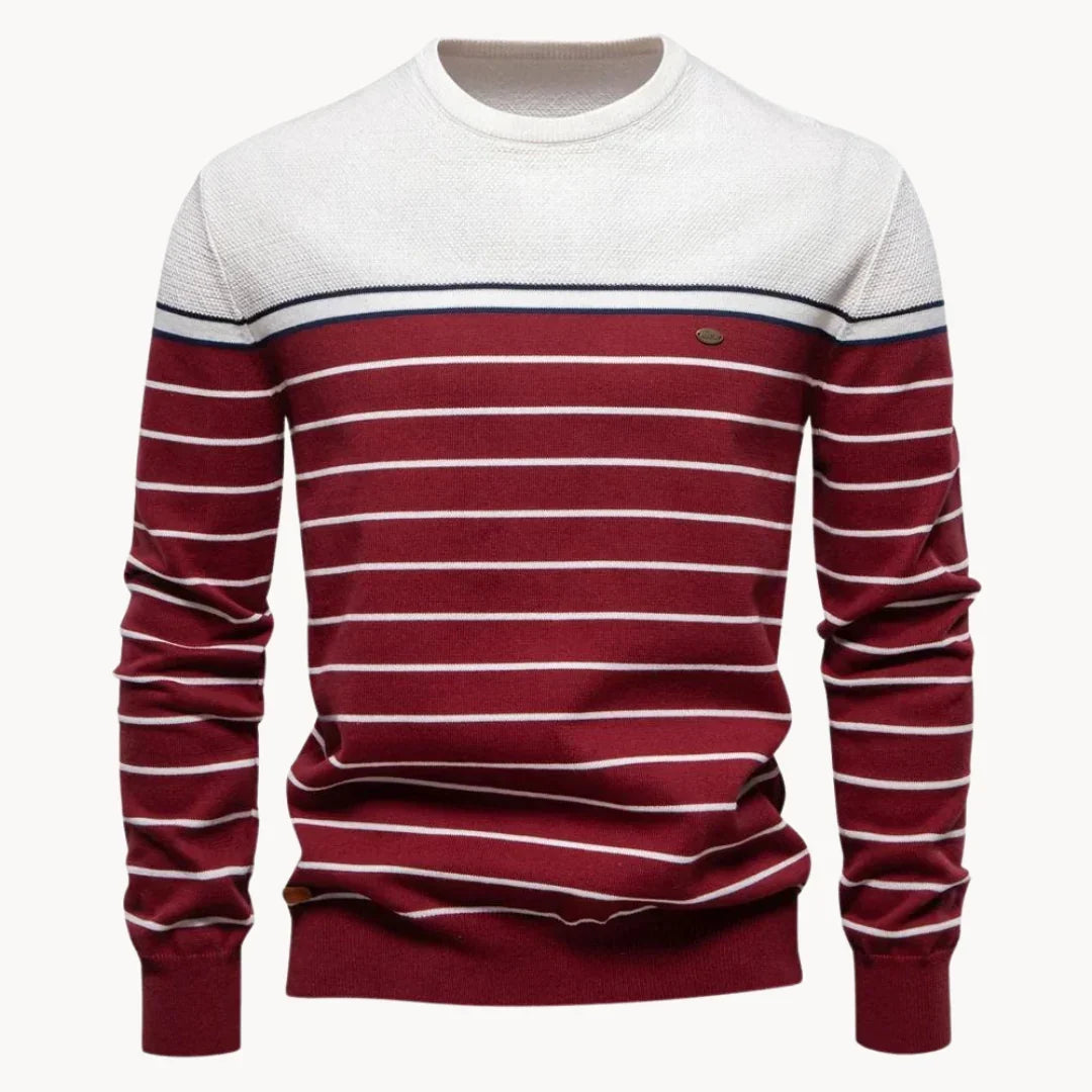 Charlie | Men's Striped Contrast Yoke Knit Jumper