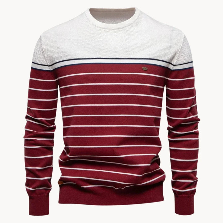 Charlie | Men's Striped Contrast Yoke Knit Jumper