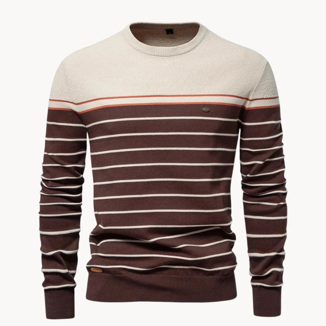 Charlie | Men's Striped Contrast Yoke Knit Jumper