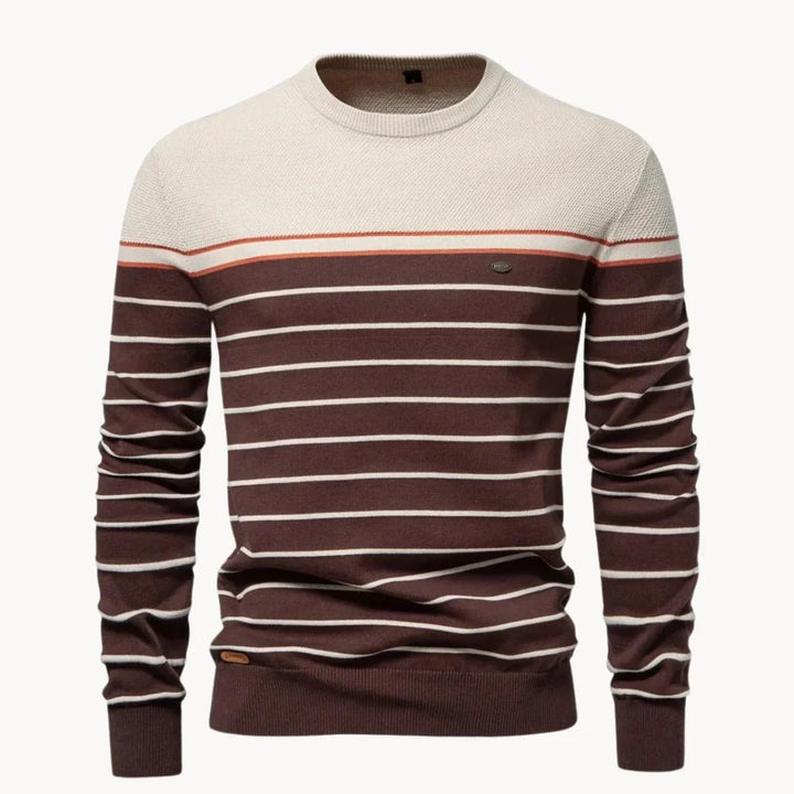 Charlie | Men's Striped Contrast Yoke Knit Jumper