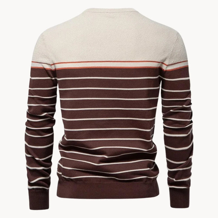 Charlie | Men's Striped Contrast Yoke Knit Jumper