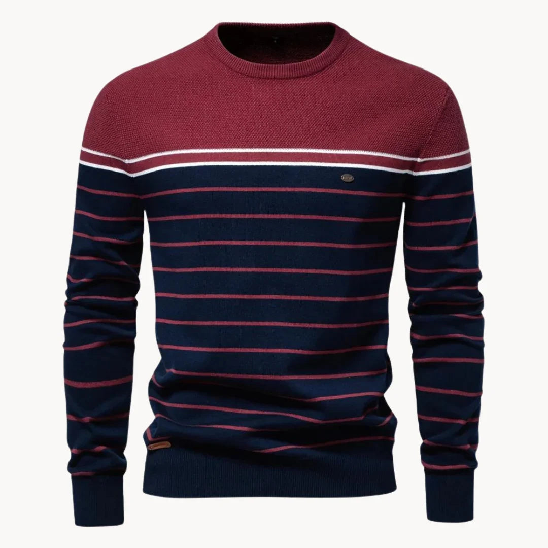 Charlie | Men's Striped Contrast Yoke Knit Jumper