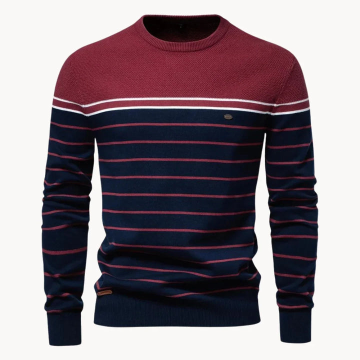 Charlie | Men's Striped Contrast Yoke Knit Jumper