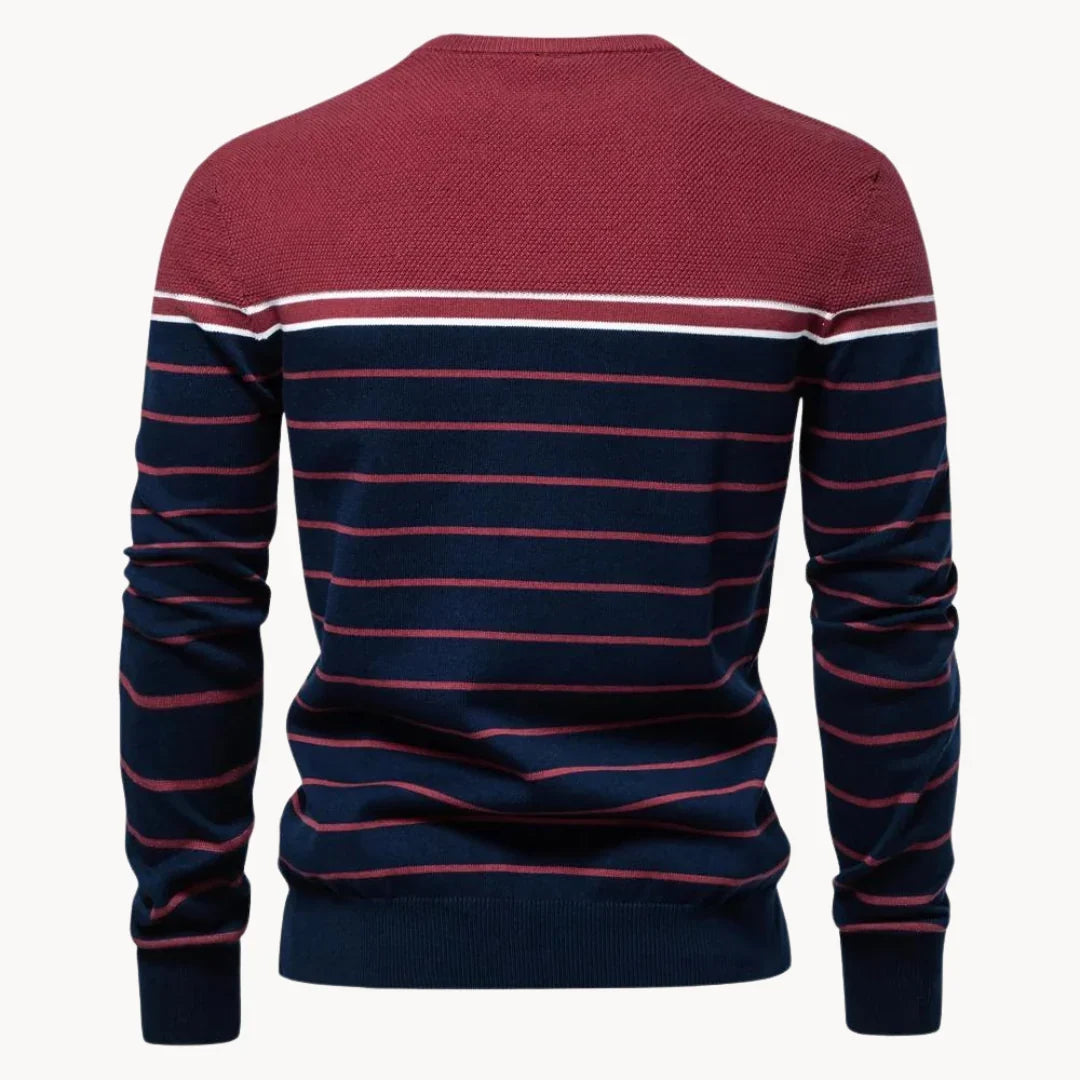 Charlie | Men's Striped Contrast Yoke Knit Jumper