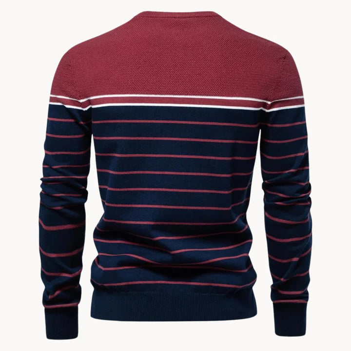 Charlie | Men's Striped Contrast Yoke Knit Jumper