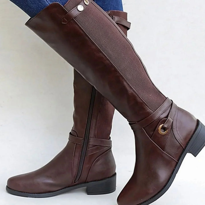 Clara | Women's Knee High Riding Boots with Buckle Strap