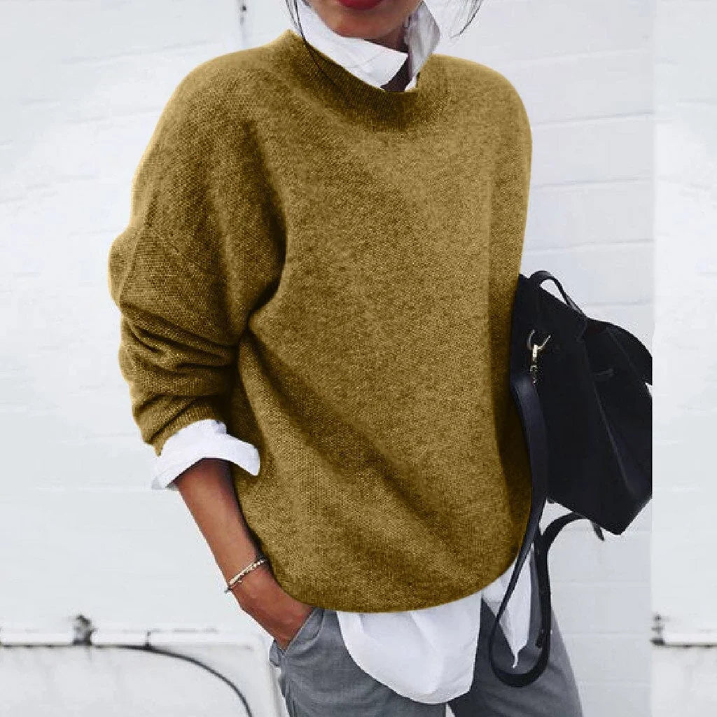 Courtney | Women's Oversized Knitted Jumper with Crew Neck