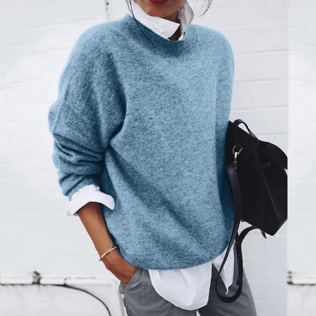 Courtney | Women's Oversized Knitted Jumper with Crew Neck