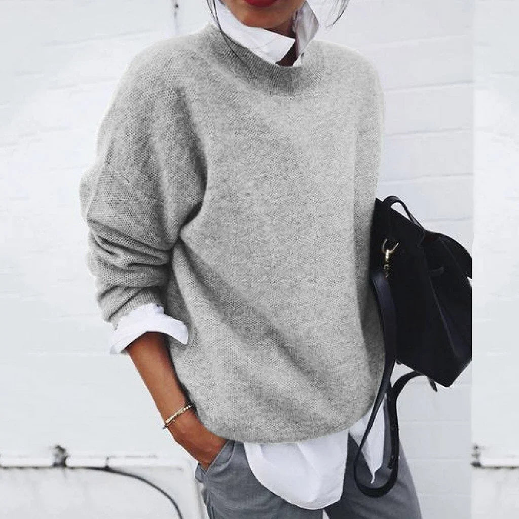 Courtney | Women's Oversized Knitted Jumper with Crew Neck