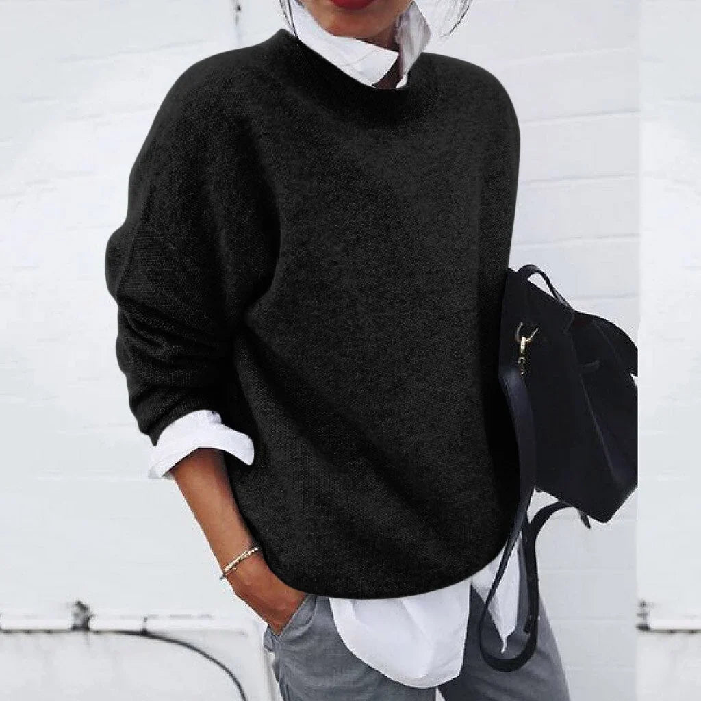 Courtney | Women's Oversized Knitted Jumper with Crew Neck