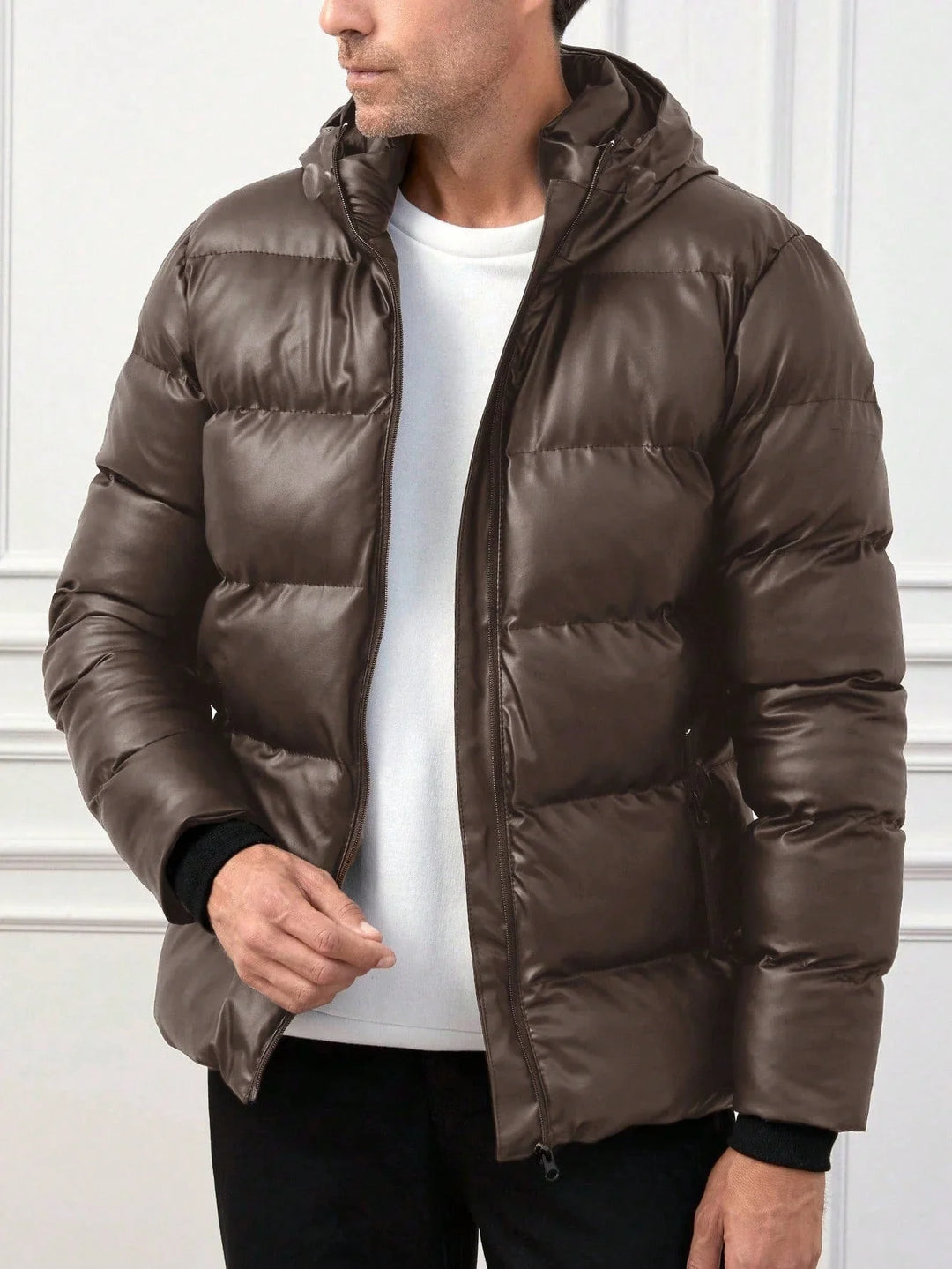 Edward | Men's Puffer Jacket with Hood and Quilted Padding
