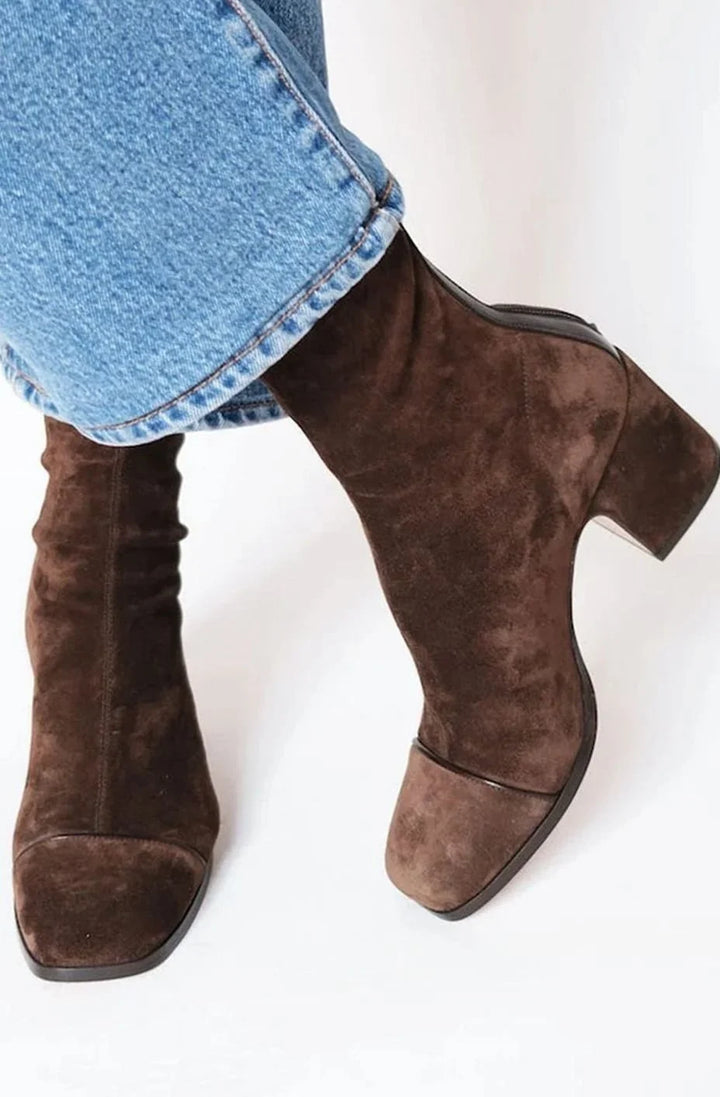 Faye | Women's Slouch Boots with Square Toe Cap