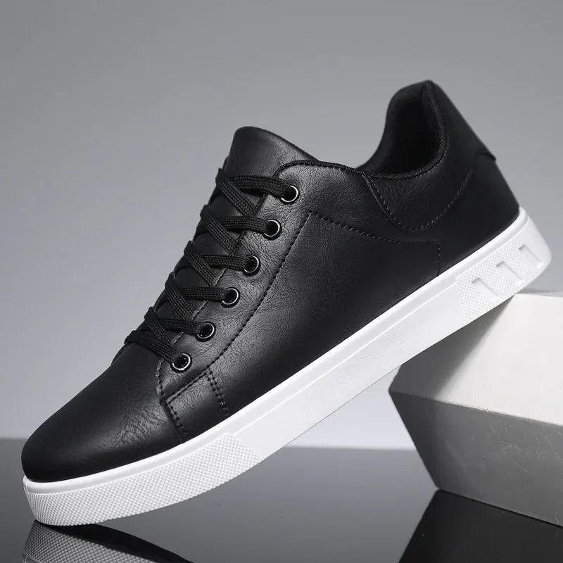 Fintan | Men's Leather Look Lace Up Trainers
