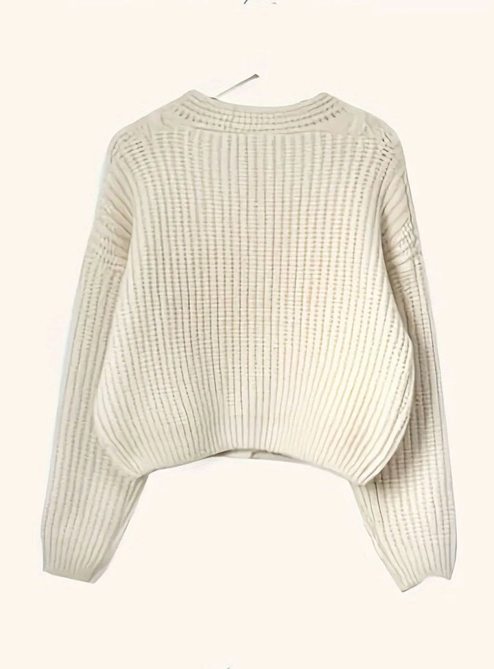 Fiona | Women's Chunky Knit V Neck Button Cardigan