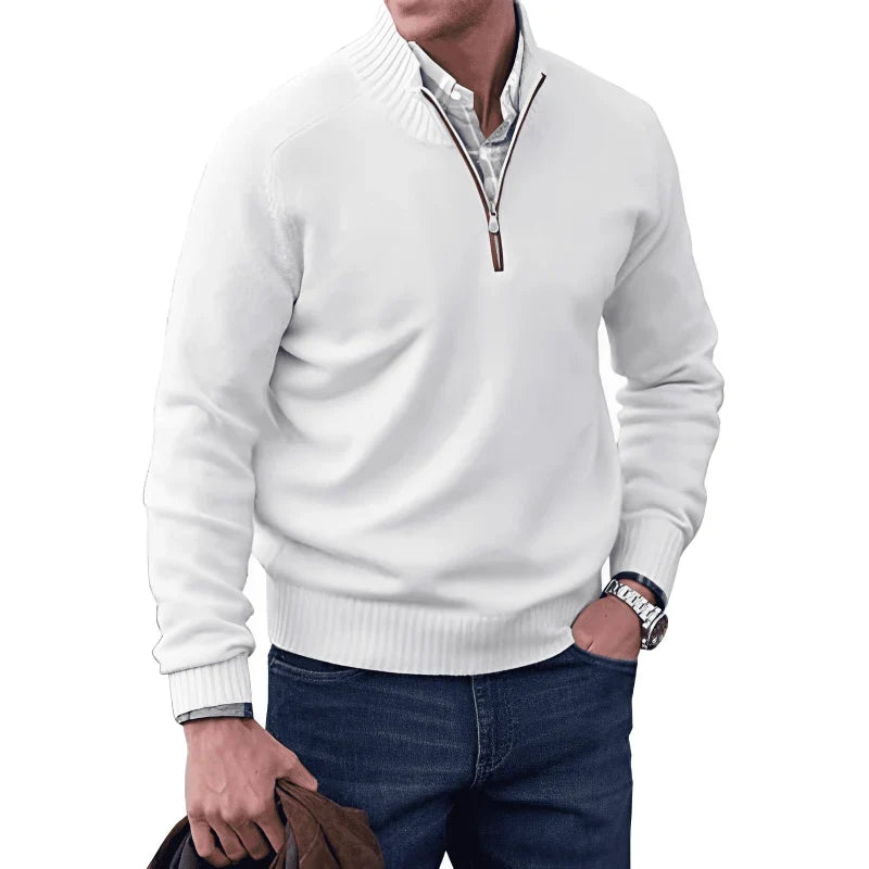 Freddie | Men's Zip Up Funnel Neck Knit Jumper