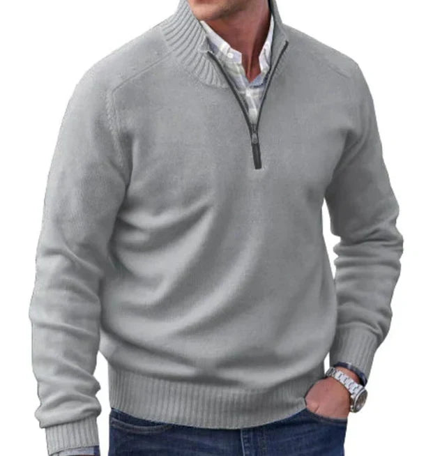 Freddie | Men's Zip Up Funnel Neck Knit Jumper
