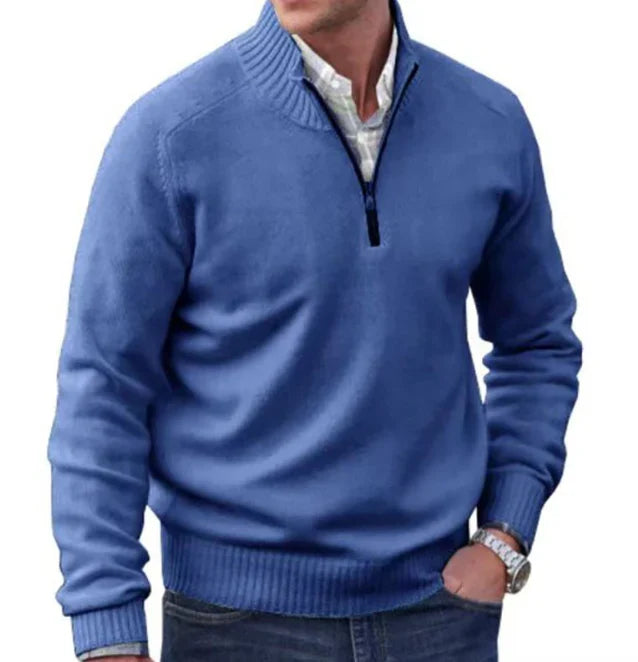 Freddie | Men's Zip Up Funnel Neck Knit Jumper
