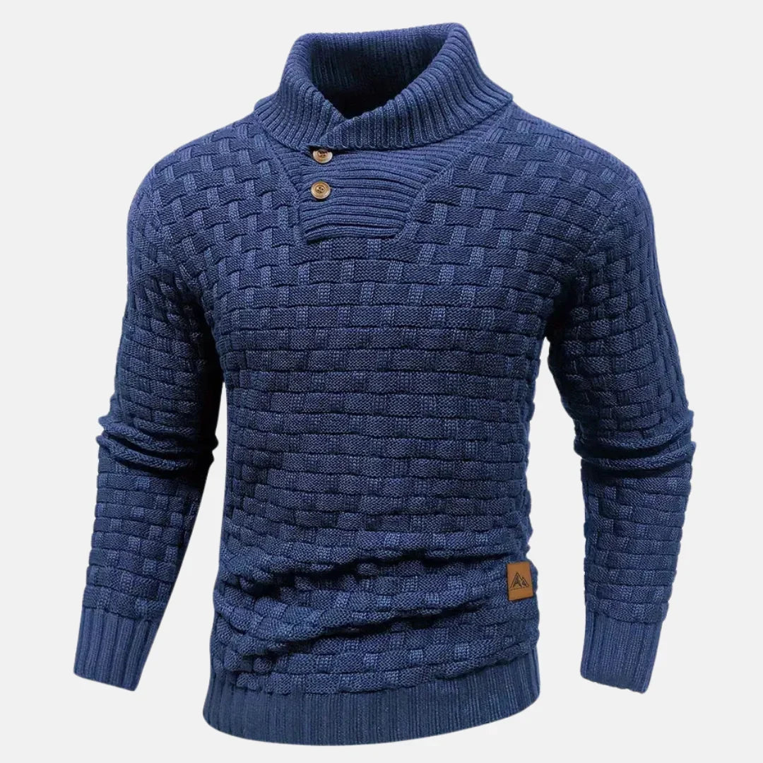 George | Men's Button Neck Collar Knitted Jumper